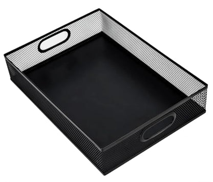 Metal Mesh Desk Organizer Tray, for Home, Classroom, Office. | A4 Large Office Storage Box Set, 12.6X 9.1 x 2.8Inches, and Storage Containers for Gift Wrap, and Crafts - size: 12.6" x 9.1" x 2.8" (1 Piece)