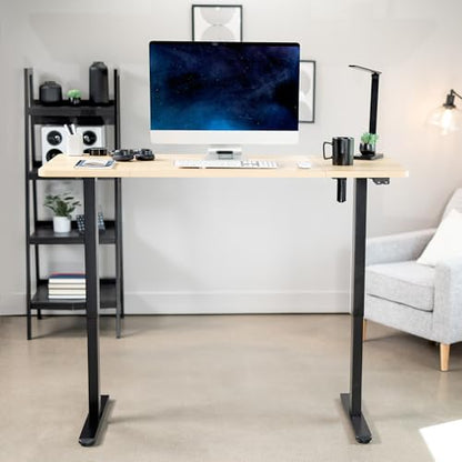 VIVO Light Wood 60 x 24 in Standing Desk, DESK-KIT-B06C - color: Light Wood Top / Black Frame, size: 60 x 24 inch