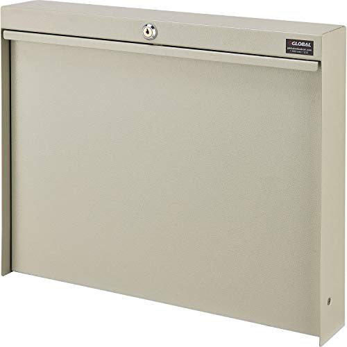 Global Industrial Wall Mounted Fold Down Shop Desk with keyed Lock, 50 Lbs