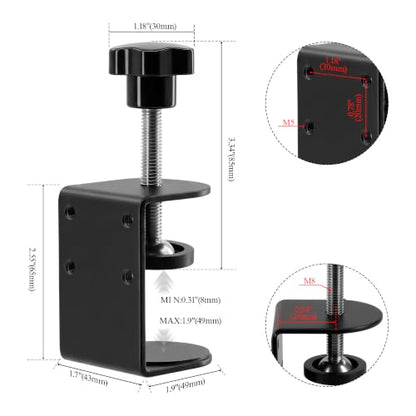 Small C Clamps 2 Inch with 4 Small Holes in the Back, 2-Pack Adjustable Desk C-Clamp for Range 0.39"~2", Versatile Clamp for Brake, Parts Assembly, Fastening, Welding, Woodwork, Metal Work - size: 2 in, style: 2-Pack