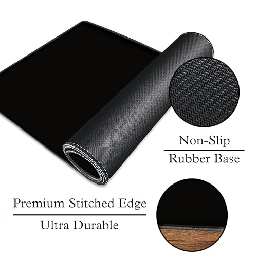 L&B Mercantile American Flag XXL Deskpad, Desk Mat for Computer Keyboard and Mouse – Patriotic USA Gaming Mousepad, Extra Long XL Mouse Pad for Laptop Office Desk. (Black) - color: Black