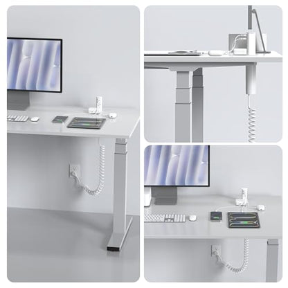 Pop Up Outlet for Countertop,Recessed Power Strip Table Outlet,Power Grommet in Drawer Outlet,Furniture Flush Mount for Desktop,20W USB C (White, 6.5FT)