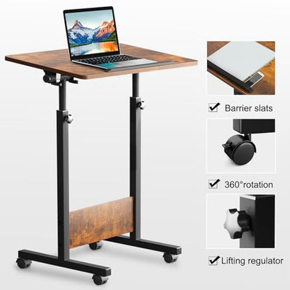 KOUPA Height Adjustable Flip Standing Desk with Wheels,24Inch - size: 16x24IN