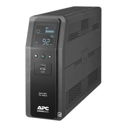 APC UPS 1000VA Sine Wave UPS Battery Backup & Surge Protector, Backup Battery Power Supply with AVR, (2) USB Charger Ports, BR1000MSR (Renewed) - size: 1000VA