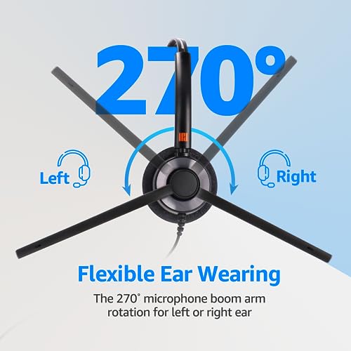 IPD IPH-160 Phone Headset with Noise Cancelling Microphone for Office and Call Center- Comapatible with Polycom VVX, Aastra,Avaya Digital, Nortel,Samsung,Mitel landline Phones. - color: 160-BL-FOAM