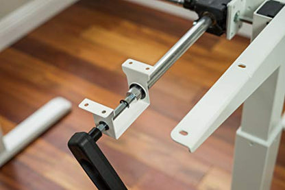 Height Adjustable Ergonomic Workstation Crank Desk Frame, Tabletop Not Included, 48.56 Inch Max, White - color: White