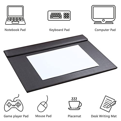 KINGFOM 18''x14'' Large Rectangle A3 Desk Writing & Drawing Desk Pad &Board Table Protector Mat with Paper Clip on Top Black - color: Black-a186