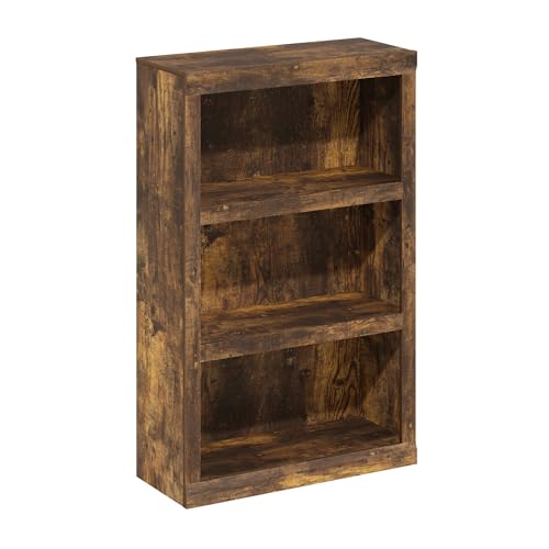 Furinno Rail 3-Tier Open Library, Amber Pine - color: Amber Pine, size: 3 Niveles