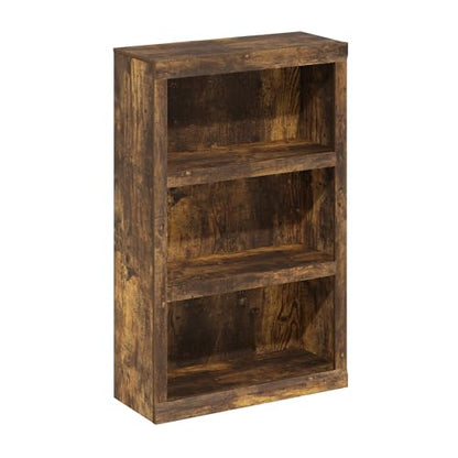 Furinno Rail 3-Tier Open Library, Amber Pine - color: Amber Pine, size: 3 Niveles