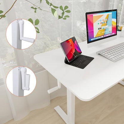 Manual Standing Desk Adjustable Height, Hand Crank Stand Up Desk, Sit Stand Home Office Desk, Small Computer Desk, Wooden Top/Carbon Steel Frame,Black,140cm - color: Black, size: 140cm