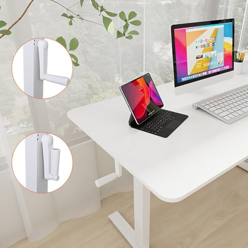 Manual Standing Desk Adjustable Height, Hand Crank Stand Up Desk, Sit Stand Home Office Desk, Small Computer Desk, Wooden Top/Carbon Steel Frame,Black,120cm - color: Black, size: 120cm