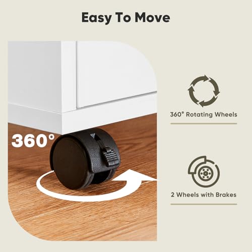 OLIXIS 7-Drawer Rolling File Cabinet, Printer Stand with Office Storage - color: White, size: 7 Drawer