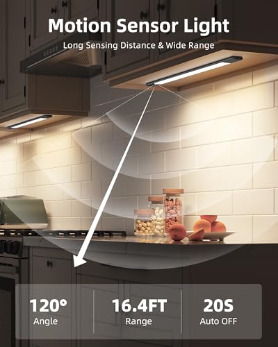 EZVALO Under Cabinet Lighting Motion Sensor led with 2 Detachable Batteries - color: Gray, size: 1pc + 1 battery