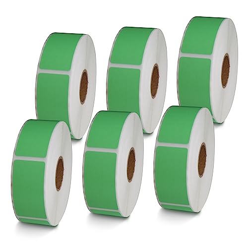 BETCKEY - 1" x 2" (25 mm x 51 mm) Thermal Labels, [6 Roll/Green] - color: Green, size: 1 in x 2 in