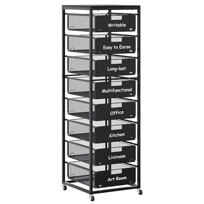 EasyPAG Rolling Storage Cart With 8 Drawers, Metal Craft Organizers And Storage Cart With Wood Tabletop, 30 Lbs Capacity Per Drawer For Home Office Classroom And Dorm, Black - size: 8 Drawers