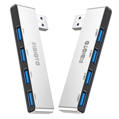 USB Hub 2Pack(1 Right and 1 Left), Fidioto 4 Port USB Adapter(1 * 3.0 Port, 3 * 2.0 Port), Laptop, iMac Pro, MacBook Air, Mac mini/Pro, Notebook PC, USB Flash Drives and Mobile HDD Etc. - color: 4in1-Right&left-Silver