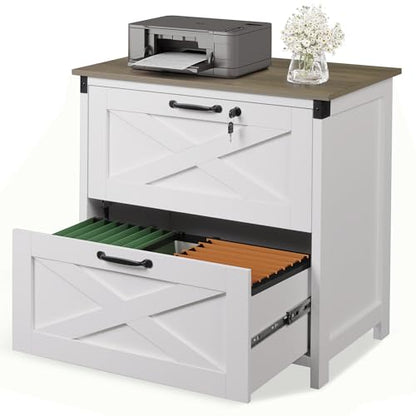 DEVAISE 2-Drawer Lateral File Cabinet with Lock, White