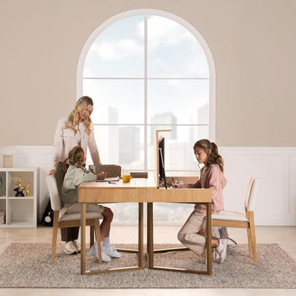 Transformer Table to Desk, Natural | Simple Modern, Home Office Desk with Storage, Folding Desk into Dining Table, Multiuse Dining Table and Gaming Desk - color: Natural