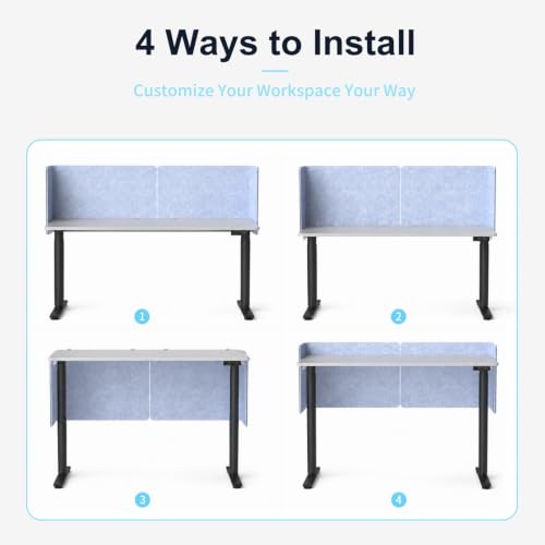 Desk Privacy Panel, 48" × 19" L-Shaped Cubicle Desk Divider, Blue - color: Navy Blue, size: 47.2" × 18.7"