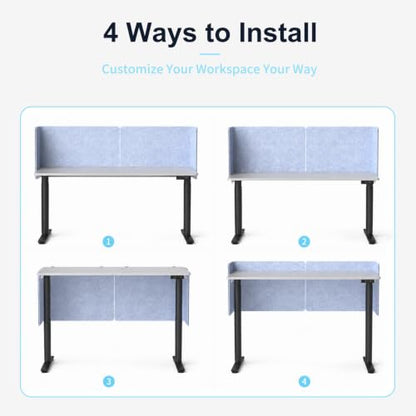 Desk Privacy Panel, 48" × 19" L-Shaped Cubicle Desk Divider, Blue - color: Navy Blue, size: 47.2" × 18.7"