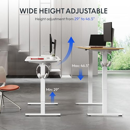 FLEXISPOT 40x24 Inch Electric Standing Desk, White - color: White, size: 40"x24"
