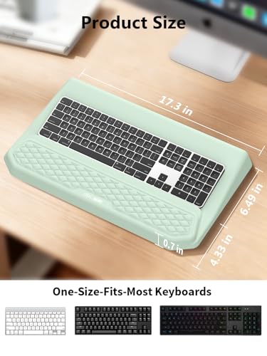 2-in-1 Ergonomic Keyboard Stand with Wrist Rest, Light Green - color: Light Green