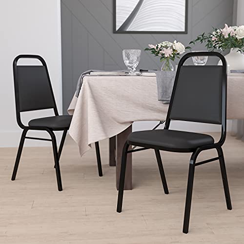 Flash Furniture Hercules Vinyl Banquet Chair, Black, 4-Pack - color: Black Vinyl/Black Frame, size: Set of 4