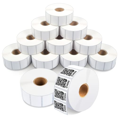 Aegis Adhesives - 1.2" X 0.85" Direct Thermal Printer Labels (18000 Count, 12 Rolls) - Barcode Stickers, SKU Labels, Product IDs - Compatible with Zebra Desktop Printers, NOT Rollo Compatible - size: 1.20" X 0.85"