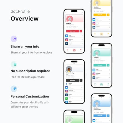 dot. Card - Digital Business Card - Tap Compatible with iPhone & Android (Yellow) - color: Yellow
