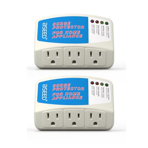 BSEED Surge Protector for Appliance, Single Outlet Surge Protector Plug in for Home Appliance Multi Function Plug with Protection Wall Mount Power Suppressor for TV/PC/PS5, 15A, 125V, 1875W, 2 Pack - color: 008120V2PACK