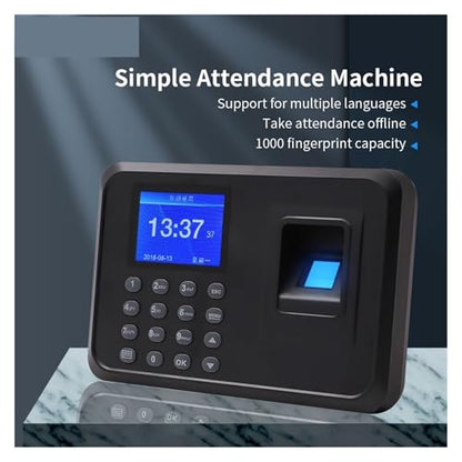 Biometric Fingerprint Time Attendance Machine Employee Recognition Device Electronic Staff Worker Check in Record Clock Recorder
