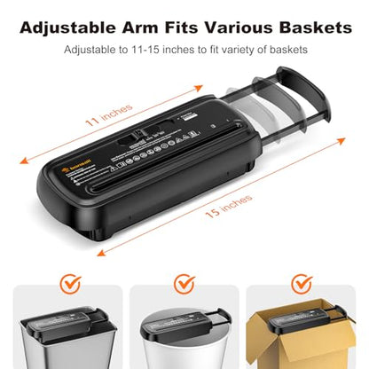 Bonsaii 6-Sheet Small Strip Cut Paper Shredder for Home,Without Basket | Extendable Arm Design, Overheat Protection, 3.4 Gal Wastebasket, Small Shredder for Home Office Use, S123-B - color: Black