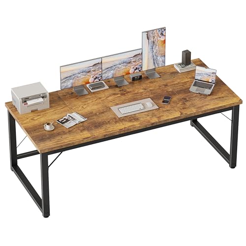 Mericonia 63x28 Inch Computer Desk, 1" Thick Large Office Table, Brown - color: Brown, size: 63*28,1"T