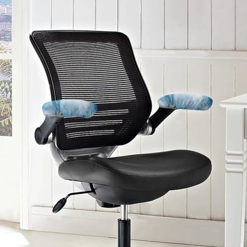 Marbling Print Gaming Chair Arm Rest Covers, Set of 2, Removable Stretchable Office Chair Arms Slipcovers with Elastic Band, Office Chair Armrest Covers, Home Decorations - color: Blue - Marbling