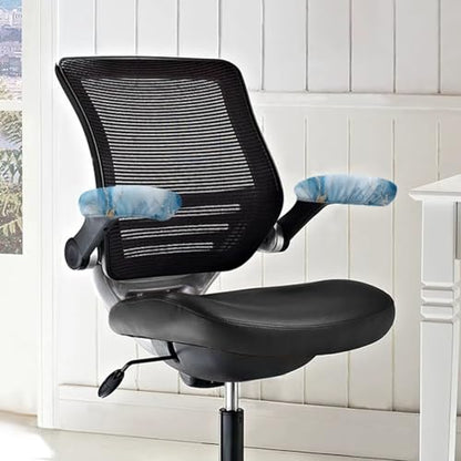 Marbling Print Gaming Chair Arm Rest Covers, Set of 2, Removable Stretchable Office Chair Arms Slipcovers with Elastic Band, Office Chair Armrest Covers, Home Decorations - color: Blue - Marbling