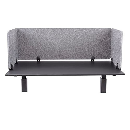 Stand Up Desk Store ReFocus Raw Clamp-On Acoustic Desk Divider Mounted Privacy Panel to Reduce Noise and Visual Distractions (Castle Gray, 47.25" x 16") - color: Castle Gray, size: 48" X 16"