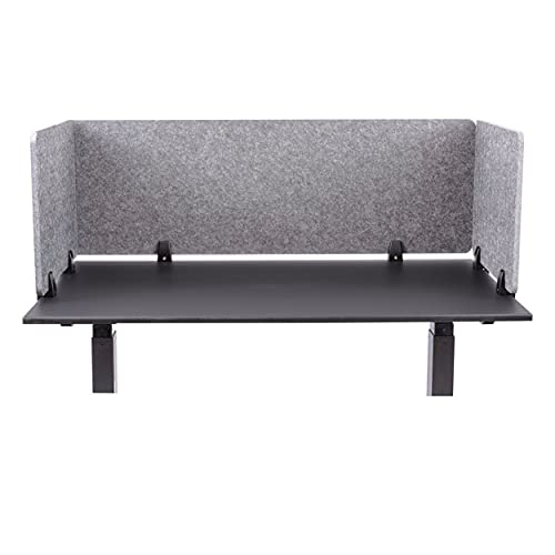 ReFocus™ Raw Clamp-On Acoustic Desk Divider – Reduce Noise and Visual Distractions with This Lightweight Desk Mounted Privacy Panel (Castle Gray, 47.25" x 16", 23.6" x 16", & 23.6" x 16") - color: Castle Gray, size: 48" x 16" + 24" x 16"