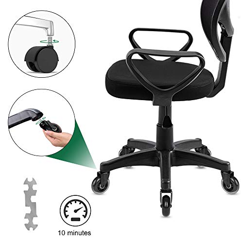 8T8 Office Chair Caster Wheels with 5/16''-18x1 Threaded Stem Caster, Heavy Duty 3" Replacement Rubber Office Chair Wheels for Smart Home Offices, Safe for Hardwood Tile Floors