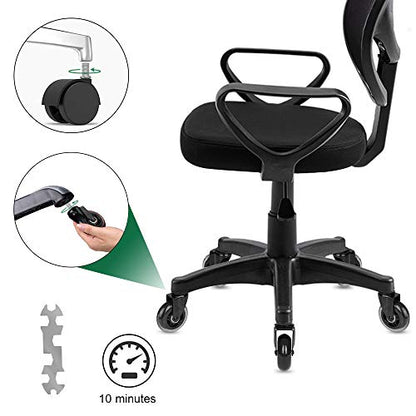 8T8 Office Chair Caster Wheels with 5/16''-18x1 Threaded Stem Caster, Heavy Duty 3" Replacement Rubber Office Chair Wheels for Smart Home Offices, Safe for Hardwood Tile Floors