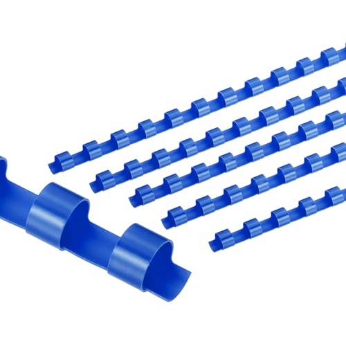 PATIKIL 8mm (5/16") Plastic Binding Combs, 50 Pcs 21 Rings Comb Binding Spines 40 Sheet Capacity Letter Size for Binding Paper Sheets, Blue - color: Blue, size: 8mm