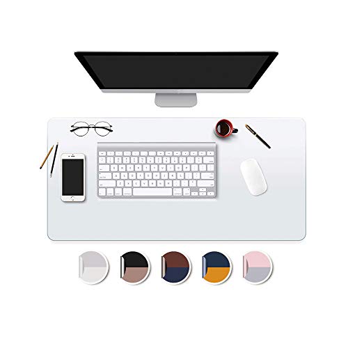 Clear Desk Mat Blotter Protector Vinyl Top Office Home Table Desk for Laptop Computer Desktop Keyboard 16x32 In Plastic Crystal Wipeable Non-glare Mat Waterproof with Mouse Pad - size: 16" x 32"