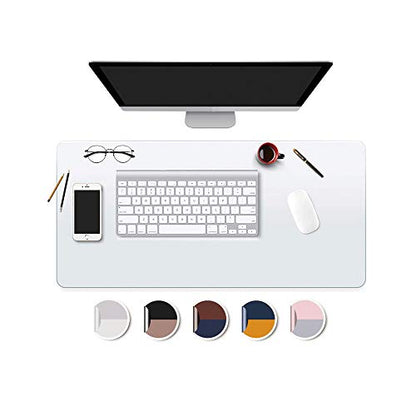 Clear Desk Mat Blotter Protector Vinyl Top Office Home Table Desk for Laptop Computer Desktop Keyboard 16x32 In Plastic Crystal Wipeable Non-glare Mat Waterproof with Mouse Pad - size: 16" x 32"