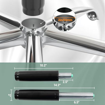 Office Chair Cylinder Replacement, Universal Gas Cylinder, Heavy Duty Hydraulic Pneumatic Gas Lift Piston Fit for Most Office Chairs (10.2" - 14.2")