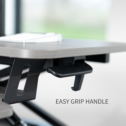 VIVO Gray 32 in Standing Desk Converter with Monitor Stand, DESK-V000K-M2G - color: Grey, size: 32"