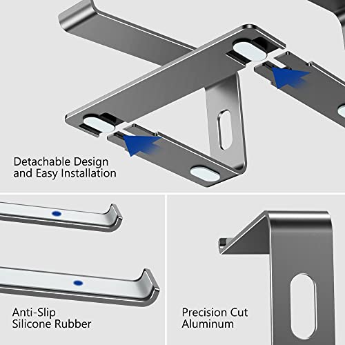 BESIGN LS03 Aluminum Laptop Stand, Ergonomic Detachable Computer Stand, Notebook Holder, Laptop Mount Compatible with Air, Pro, Dell, HP, Lenovo More 10-15.6" Laptops, Gray - color: C-Gray