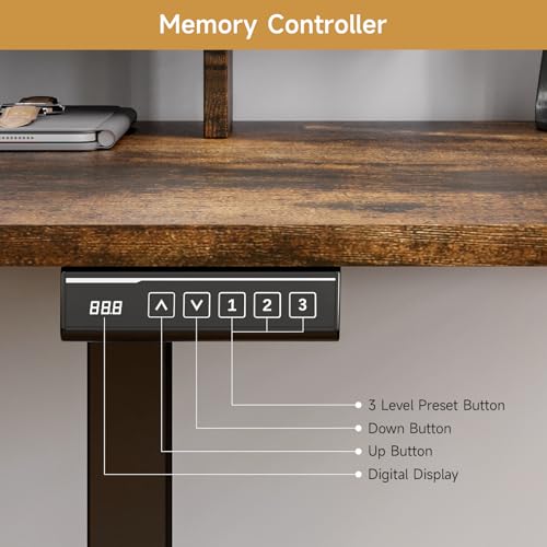 ONBRILL L-Shape Standing Desk with File Cabinet, 55“ Electric Standing Desk