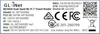 GL.iNet GL-MT3600BE Beryl 7 Dual-Band Wi-Fi 7 Travel Router | Dual-Band Wi-Fi 7 688 plus 2882 Mbps, Dual 2.5G ports, USB 3.0, WireGuard 1100 Mbps, OpenWrt 21.02, WPA3, AdGuard Home, 205g