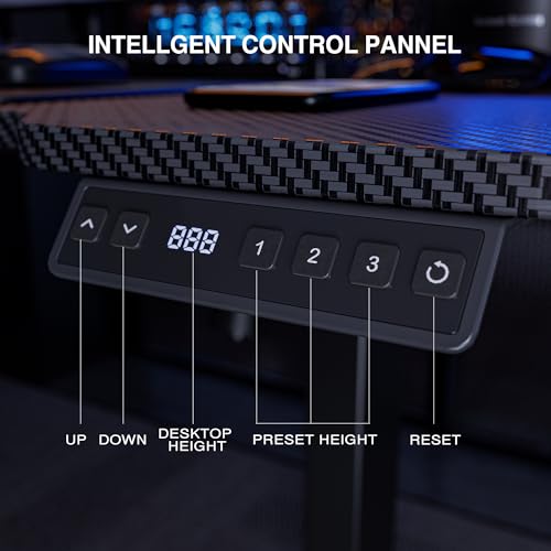 Acrolix L Shaped Electric Standing Desk, 71x43.5 Inch Reversible, Black Carbon - color: Black Carbon, size: 71