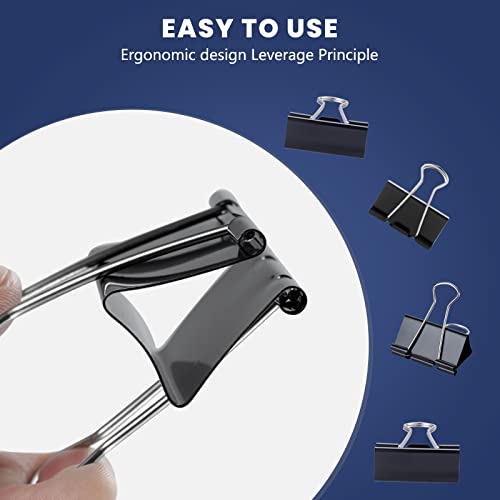 EFOK 72 Pcs Extra Large Binder Clips 2 Inch Big Black Paper Clip - size: 2 Inch