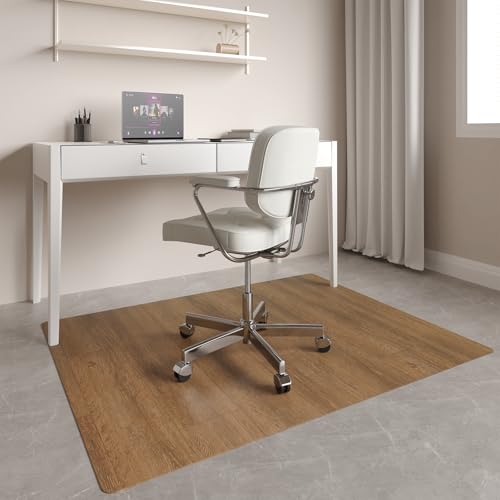 Upgraded 40"x 50" Heavy Duty Mat for Office Chair on Hardwood Floors, Non-Slip PVC Chair Mats for Hardwood Floors, Scratch-Resistant Desk Chairs Mat for Hard Floor, Under Desk Mats for Rolling Chairs - color: Walnut Brown, size: 40" x 50" for Hard-Floor(1